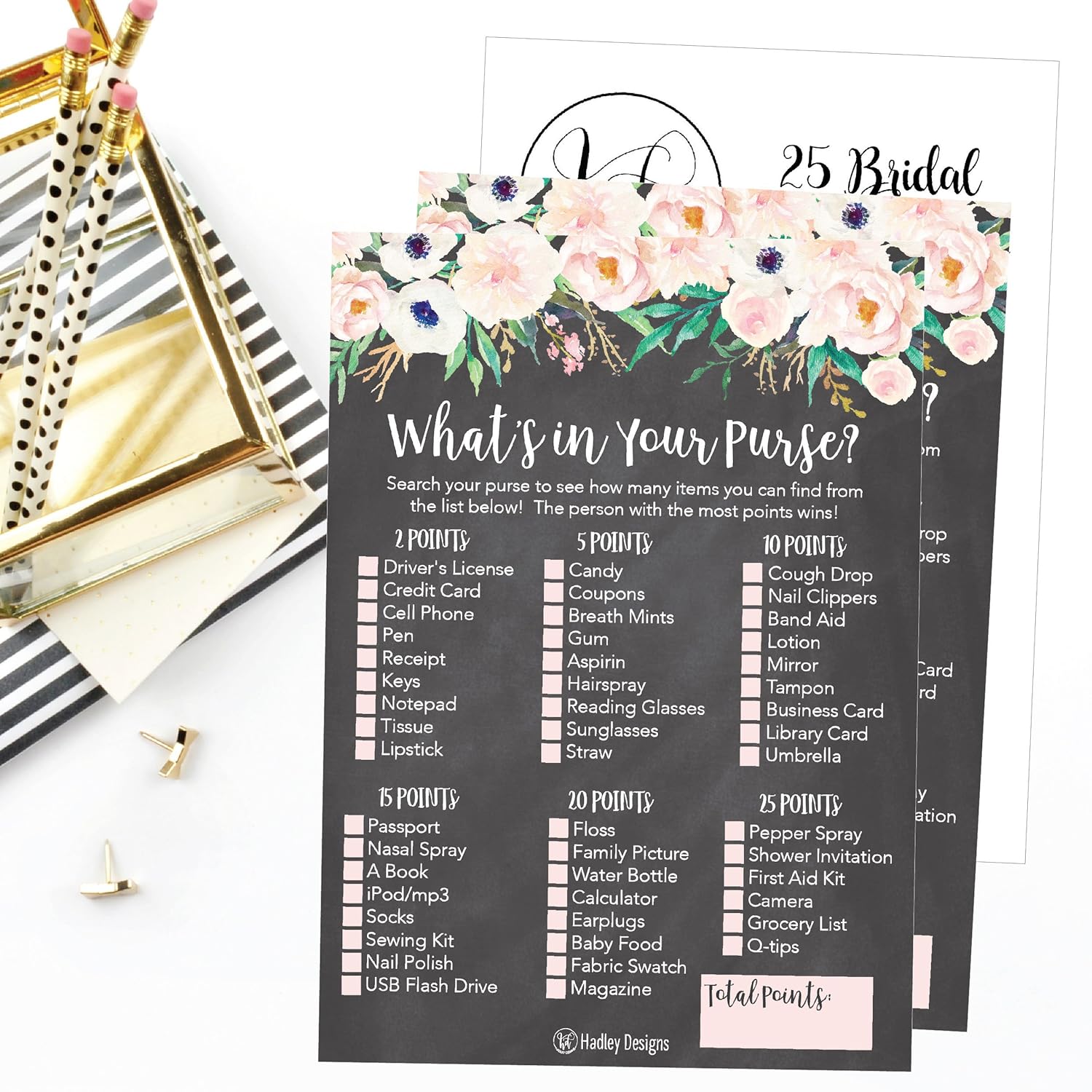 Baby Shower Game Cards, Dark Gray And Peach, 25 Pieces, Easy To Write On, Ideal For Baby Shower, Engagement, Bachelorette Party, Bridal Shower, Anniversary, Wedding
