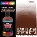 Opaque Coffee Brown Acrylic Special Effects Airbrush Paint - 8Oz Ready To Spray Air Brush Paint For Nails, Models, Fabric - Water-Based Air Brush Painting