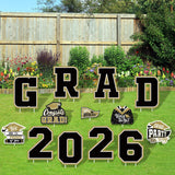 Black Themed 2026 Graduation Decorations Class Of 2026 Set - Congrats Grad Yard Signs, Class Of 2026 Yard Signs, Complete Party Supplies For High School & College Celebrations