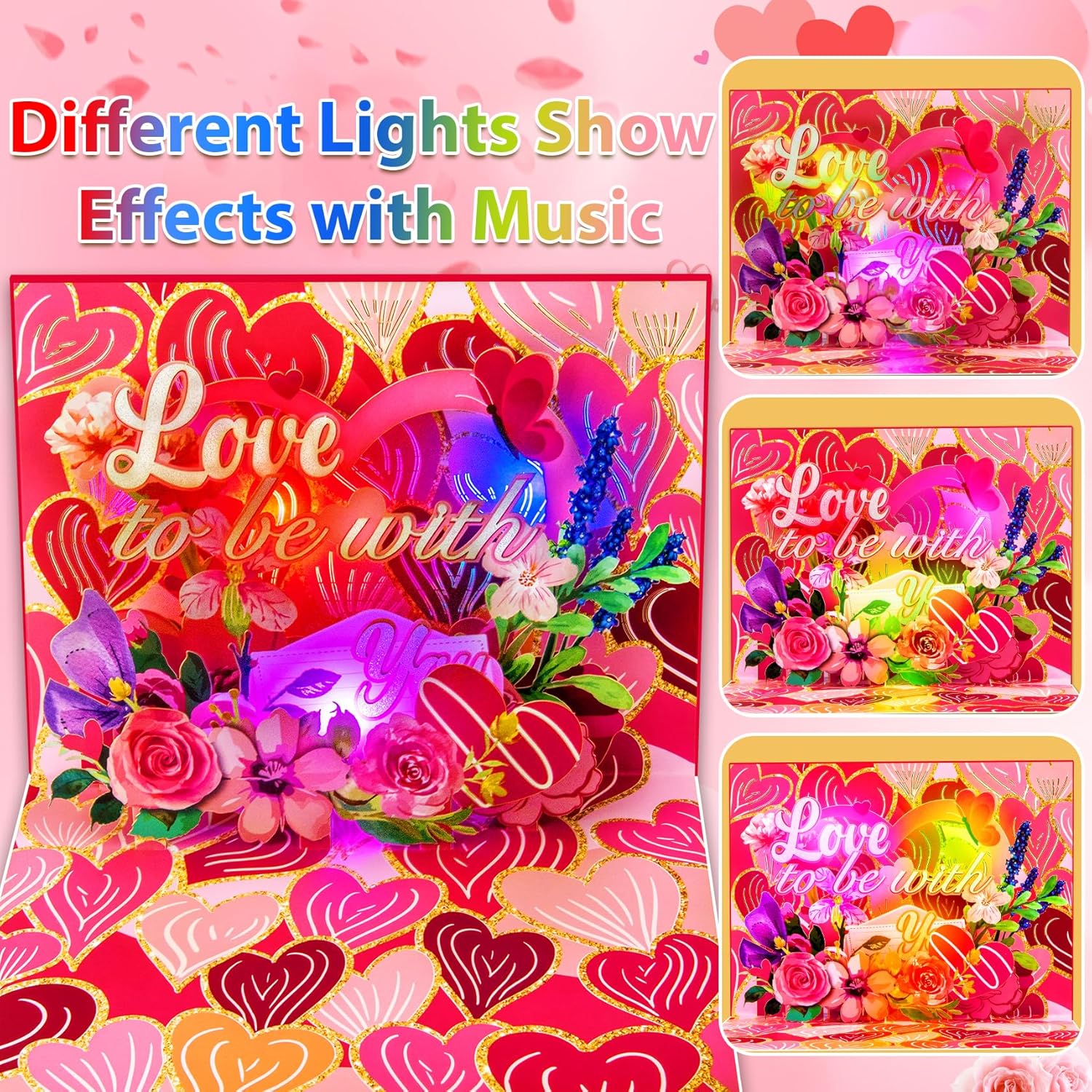 Anniversary Cards, Musical Anniversary Card With Light And Music, Happy Valentines Card, Wedding Cards, Birthday Cards For Wife Husband Couple