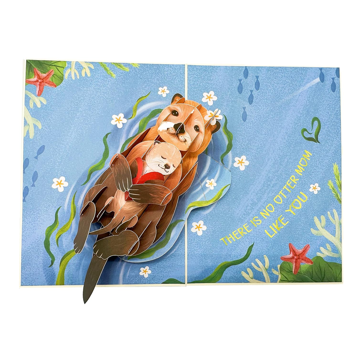 Otter Mothers Day Card, 3D Pop Up 1St Mothers Day Card, First Mother Birthday Card For Mom, Otter Card