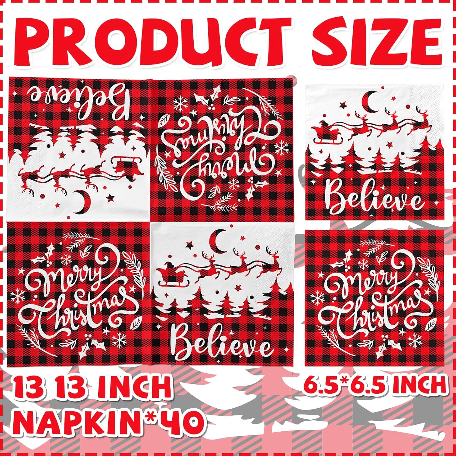 Christmas Napkins, 40Pcs Red And White Christmas Paper Napkins Disposable Snowman Christmas Cocktail Napkins White Merry Christmas Napkins For Xmas Winter Holiday Dinner Party Supplies