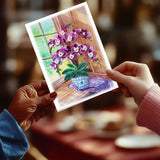 Mother'S Day Card, Purple Orchid Flower Card, Floral Quilled Quilling Card With Envelope For Mothers Day, Birthday, Thank You, Thinking Of You For Mom, Daughter, Grandma, Friend (Orchid)