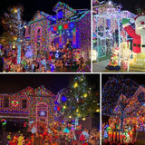 2 Pack 132FT Multi Color Solar String Lights 400 LED Waterproof Fairy Lights with 8 Modes