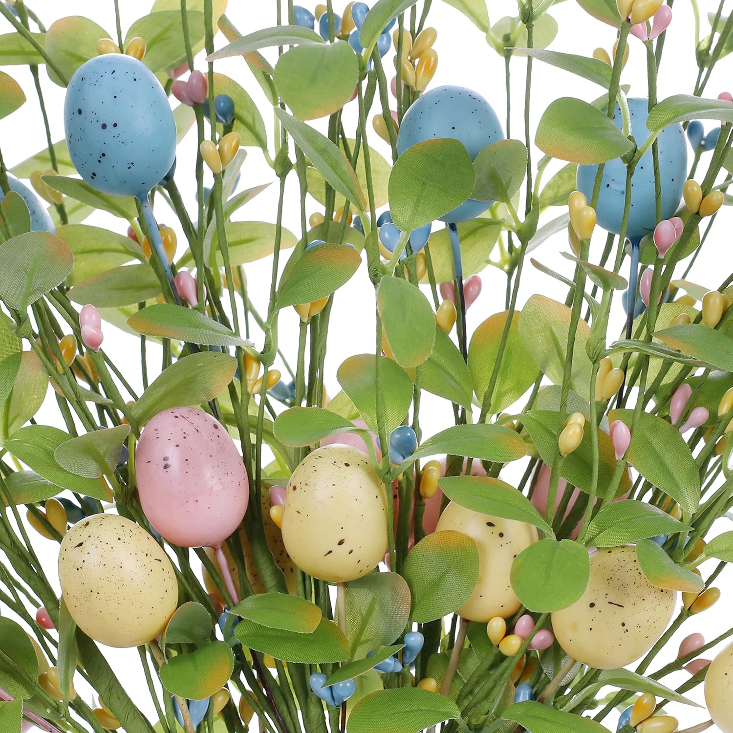 Artificial Easter Flowers 6 Pack Easter Floral Stems 17 Inch Egg Picks With Berries For Vase Table Centerpiece Crafts Easter Decorations