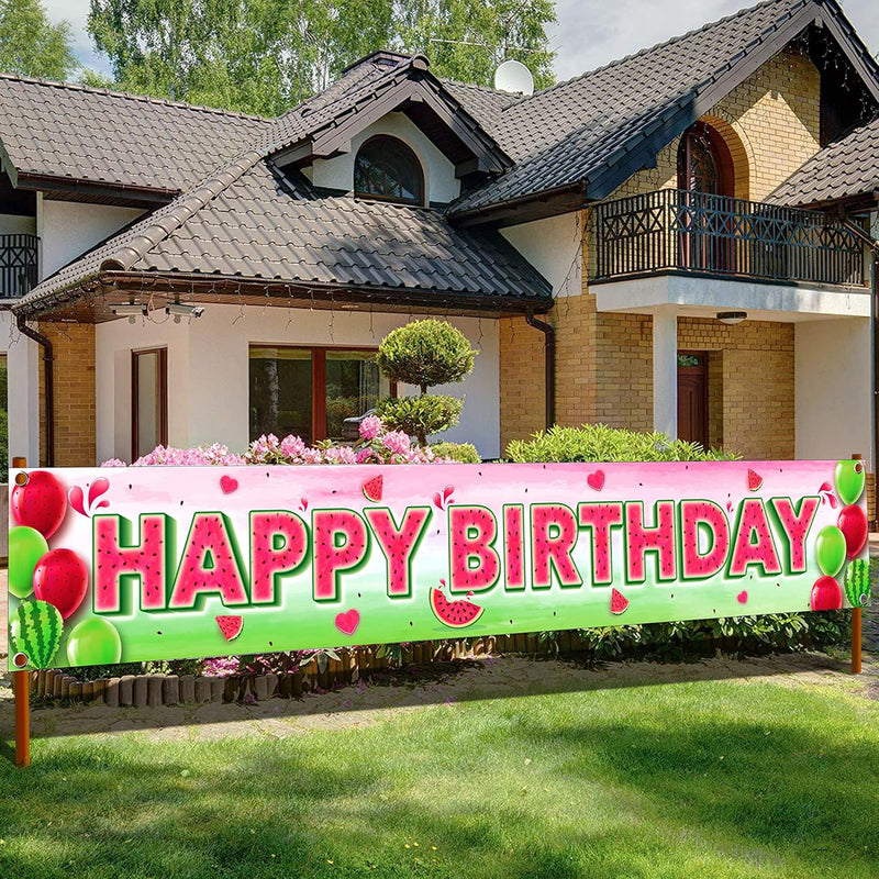 Large Watermelon Birthday Decorations -120X20 Inch, Watermelon Happy B