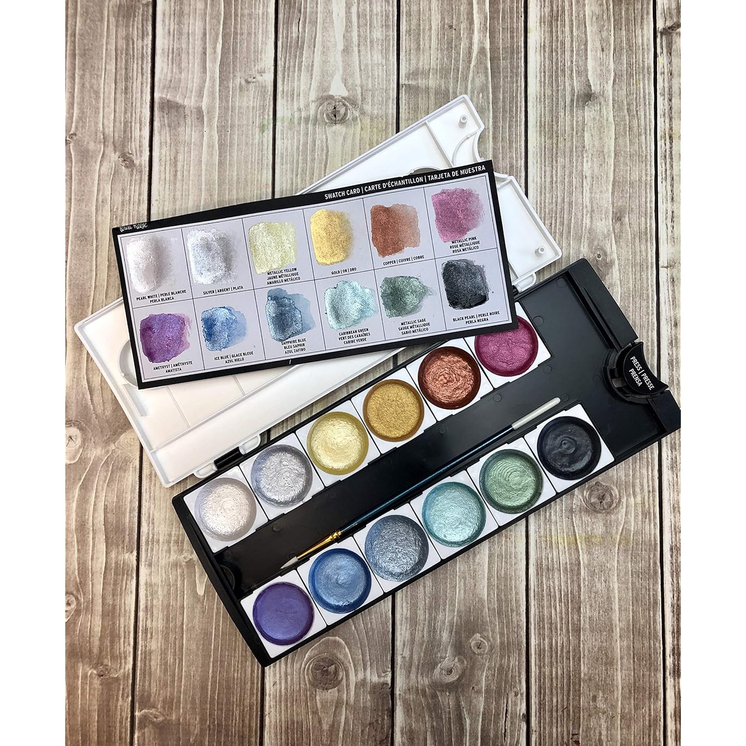 Watercolor Pan Set - Metallics - Professional Grade Watercolors In A Brilliant Palette