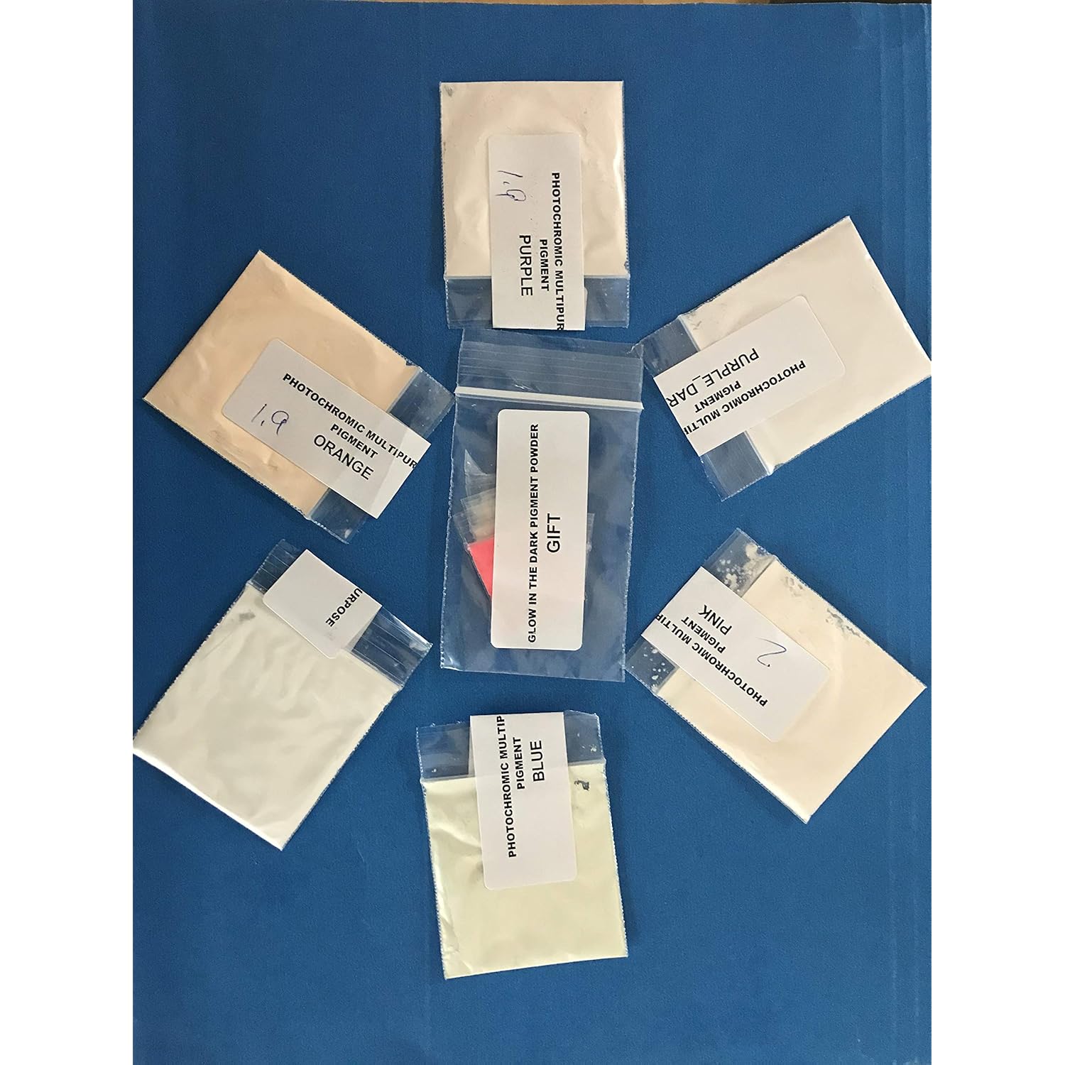 Photochromic_Uv Solar Activated Pigment. Set Of 6 Different Color. 2 Grams Each