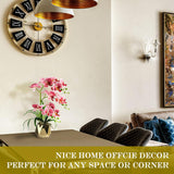 Orchids Artificial Flowers, Fake Orchid Plants & Flowers In Vase, Faux Orchid In Pot For Home Decor Indoor,Pink Artificial Flowers With Gold Vase