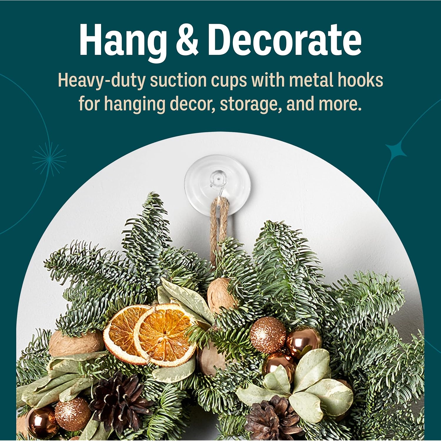 Suction Cup Hooks For Shower 6Pack – Max Load 3Lb Christmas Heavy Duty Suction Cup Hooks – Heavy Duty Wreath Hanger For Bathroom, Window, Towel, Shower Wall, Tile, Glass Door, Camper