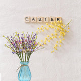 Easter Egg Stems,6Pcs 17In/43Cm Egg Picks With Forsythia Flowers For Flower Arrangement Vase Easter Decor