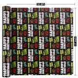Gaming Birthday Wrapping Paper Roll - 17 Inch X 32.8 Feet - Black Happy Birthday Video Game Pattern Gift Wrap Paper For Boys Party, Baby Shower, Holiday