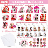 28 Pack Pet Cat & Dog Charm Valentine'S Card & Keychains Set For Kids School Classroom Exchange Gift Boys Girls Party Favors (28 Cards,28 Keychains,28 Envelopes, 42 Stickers)