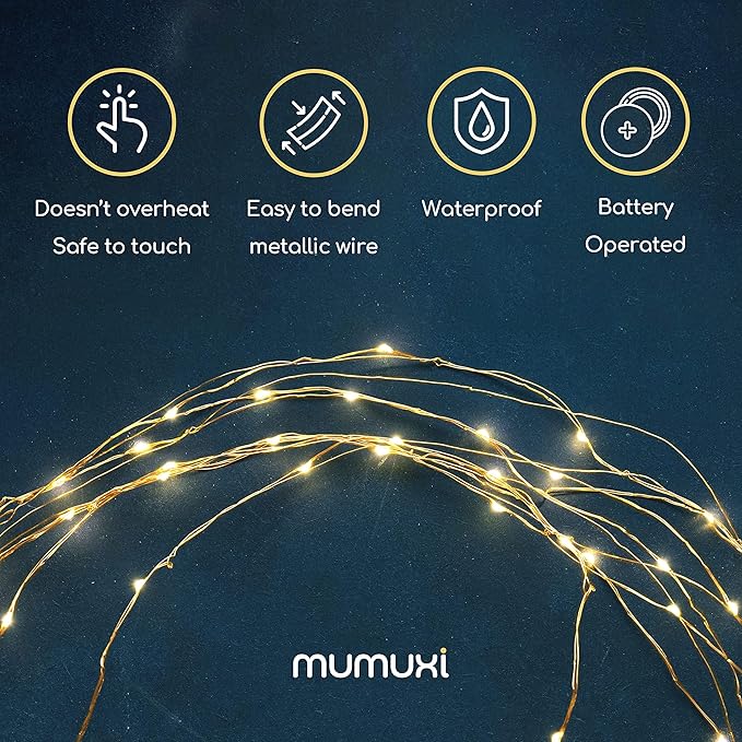12 Pack Battery Operated Fairy Lights 7.2FT 20 LED Warm White Mini String Lights for Centerpieces Mason Jars Wedding Party Decor