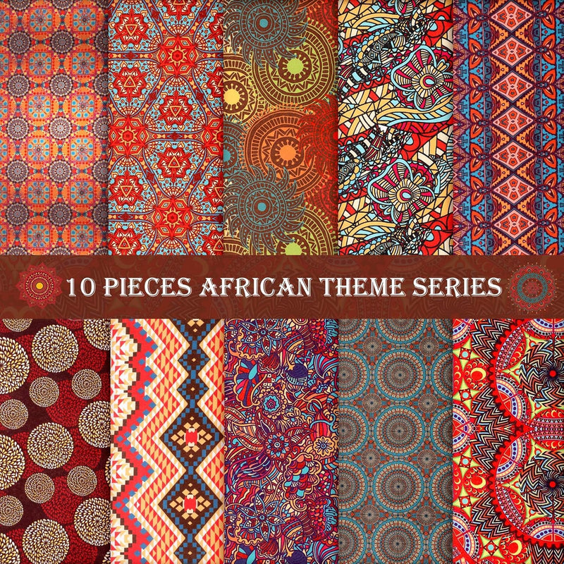 10 Pieces African Fabric Fat Quarters 10 X 10 Inches/ 25 X 25 Cm, African Anka