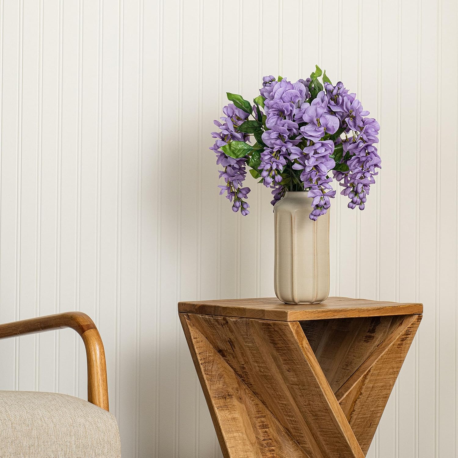 Vickerman Everyday Artificial Lavender Wistera Bush 19" Long - Sophisticated Faux Flowers with Lifelike Appearance for Indoor Use - Add Charm to Your Space with These Maintenance-Free Fake Bushes