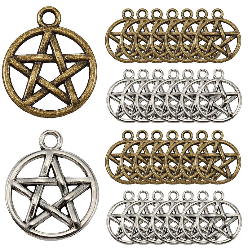 150 Pieces Pentacle Star Charms Pendant Pentacle Star Protection Lucky Pentagr