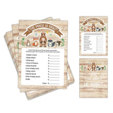 The Price Is Right Woodland Baby Shower Game - Safari Jungle Gender Reveal Party/Baby Bump Party Supplies Activities - Pack Of 30 Game Cards