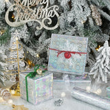 Silver Holographic Wrapping Paper, Metallic Snowflake Design For Christmas, New Year'S Eve, Holiday Party, Birthday Bash, Bridal Shower, Baby'S First Christmas, Mini Roll, 17 In X 32.8 Ft
