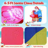 Christmas Inflatable Decorations, 6.5 Ft Santa Claus Decoration Outdoor With Air Blower Led Lights Blow Up Garden Decor
