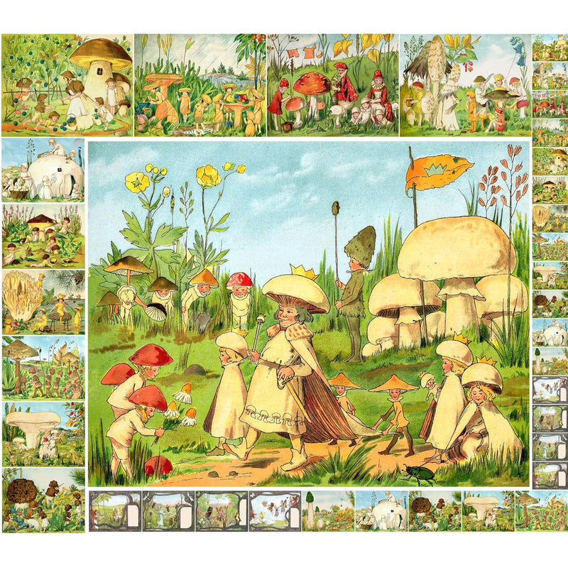 Decoupage Paper Pack [18 Sheets 8"X11"] Mushroom Gnomes Small Forest People *