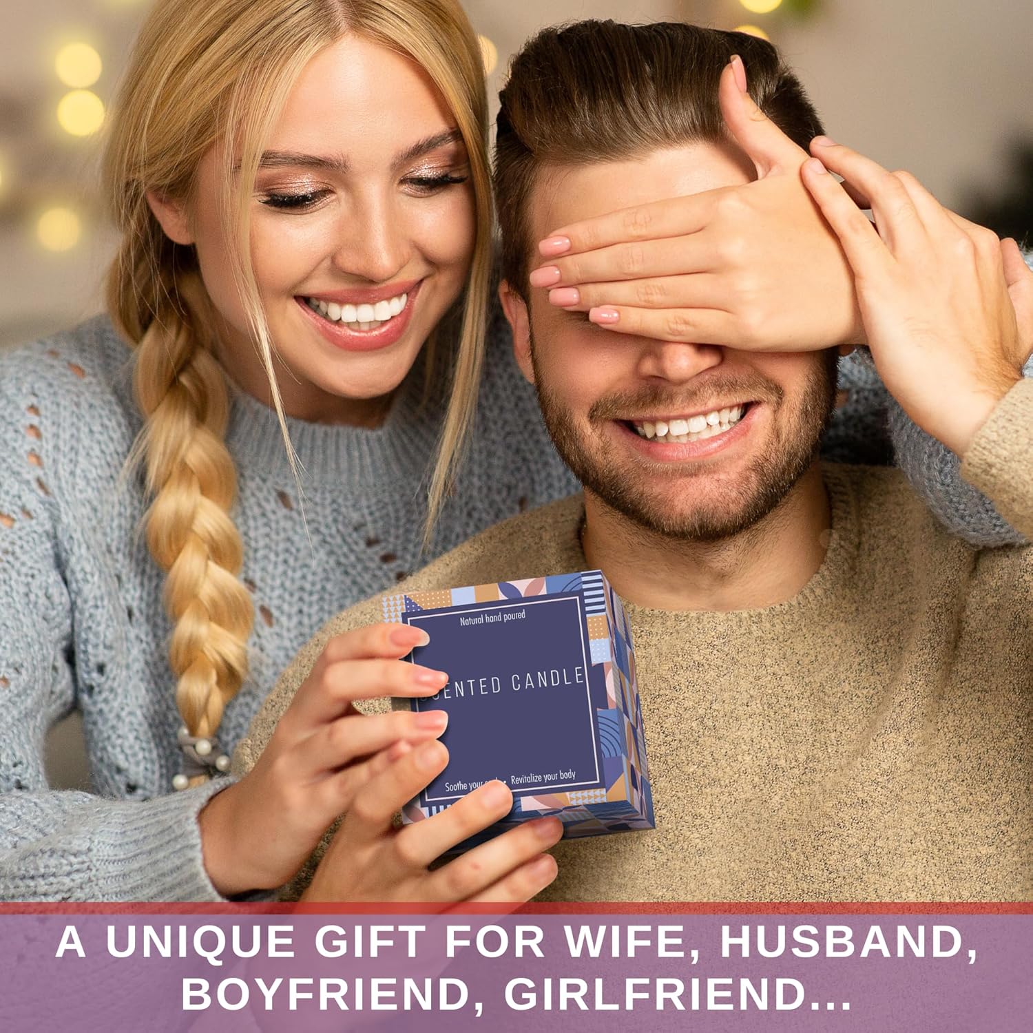 Anniversary Wedding, Birthday Gifts For Her Him - Love Romantic Gifts For Wife, Girlfriend, Boyfriend, Husband, Couples - Lavender & Vanilla Scented Candle