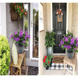 Artificial Impatiens Bouquet Purple Faux Impatiens Bushes For Outdoors Pot Hanging Basket Porch Patio Lawn Garden Wedding Decoration