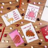 Animal Pun Valentines Cards - 48-Pack, 4 X 6 In - Greeting Card Pack With Envelopes & Funny Love Notes
