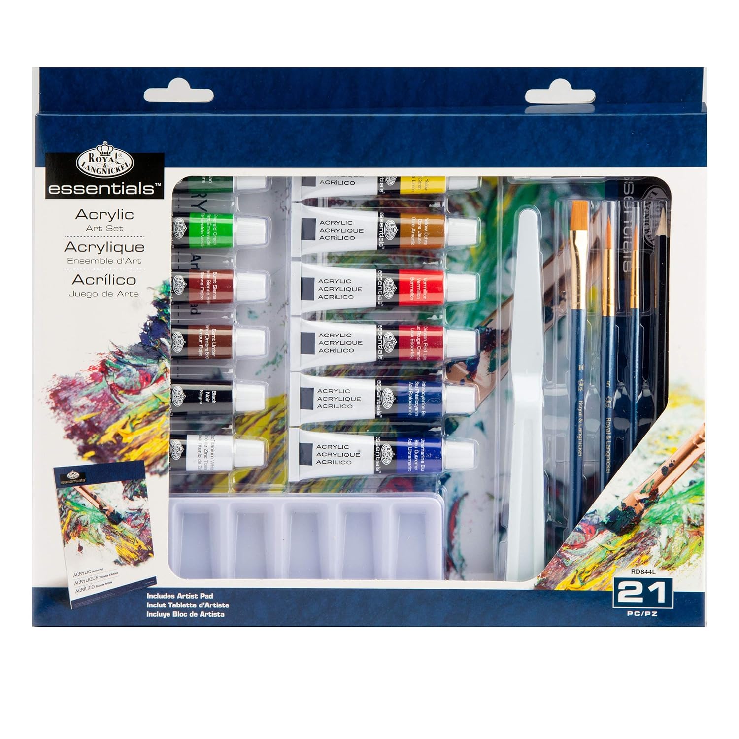 Royal & Langnickel Essentials 21 Piece Acrylic Painting Box Set