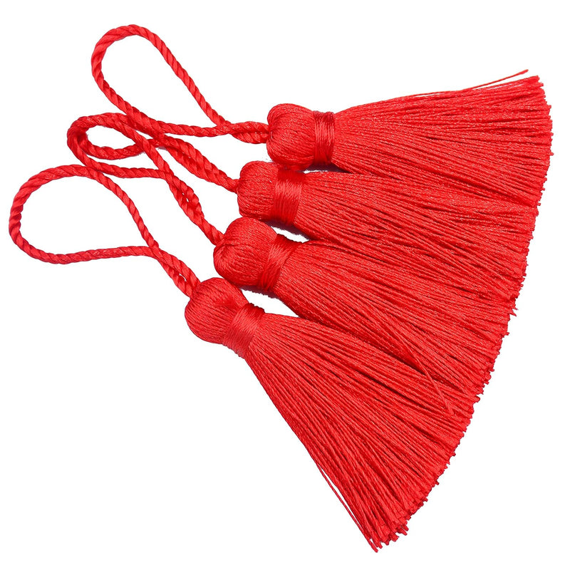 20Pcs 4.3 Inch Handmade Silky Floss Mini Tiny Craft Tassels With 2-Inch Cord L