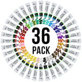 36 Color Professional Acrylic Paint Set In 12Ml Tubes - Art Painting Supplies For Adults, Artists, Students, Beginners - Canvas Portrait Paintings