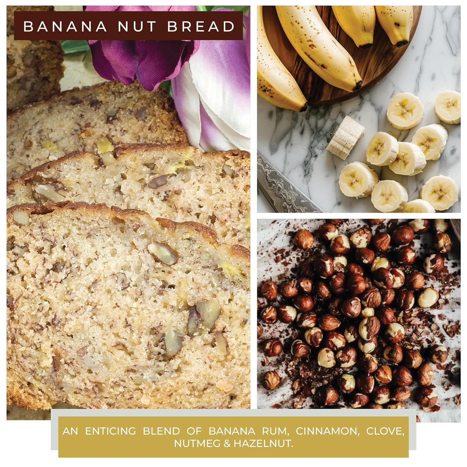 A Cheerful Giver — Banana Nut Bread - 24oz Large Scented Candle Jar with Lid - Cheerful Candle - 135 Hours of Burn Time, Christmas Gift for Women, Brown