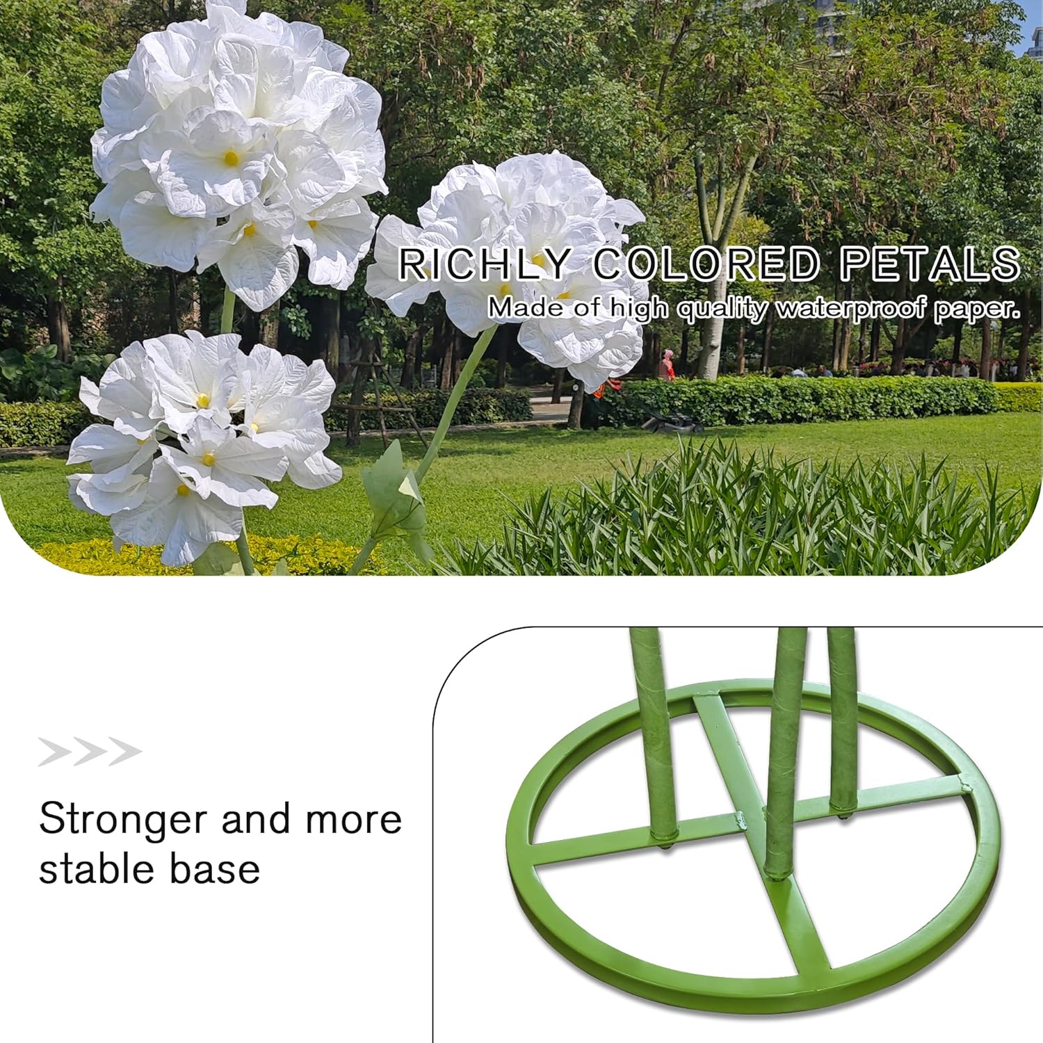 3Pcs Hydrangea Artificial Flower Decorations, Giant Flowers Wedding Decorations For Reception For Baby Shower Birthday Christmas Party Banquet Backdrop Shop Window Display Props (White)