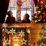 5 Pieces Christmas Window Lights Decorations Christmas Lighted Sign Warm White Battery Operated Backdrop Silhouette Stri
