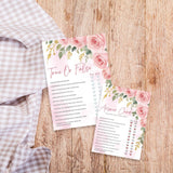 Blush Floral Baby Shower Game Kit - True Of False- 30 Baby Shower Game Cards With 1 Answer Card For Baby Boy Girl, Gender Reveal Games Baby Announcement Baby Shower Party Favors And Decorations - A07