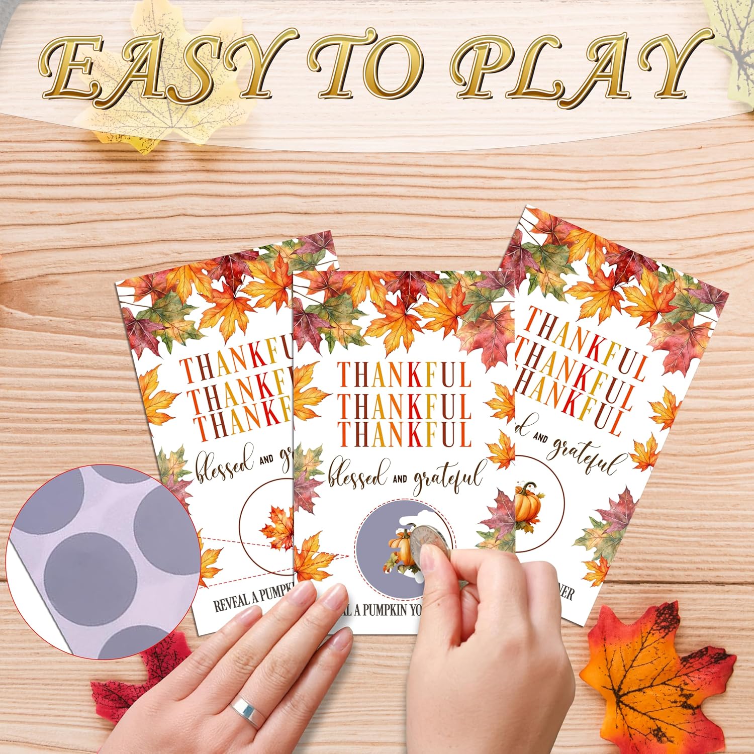 Thanksgiving Scratch Off Game Cards, Reveal A Pumpkin You'Re A Winner - Fall Scratch Off Cards, Thanksgiving Harvest Party Game For Adults Family, 50Pcs Fun Dinner Party Gifts Supplies Decor -A01