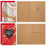 Hallmark Kraft Valentines Day Card Assortment (16 Cards with Envelopes) Red, Black, White