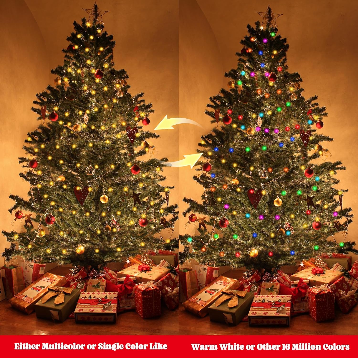Smart Star Christmas Lights Indoor, 33 Ft 80 Led Usb Star Lights String, App & Remote Control, Timer Music Sync, Star St