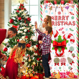 Merry Christmas Peppermint Candy Cane Themed Lollipop Door Hanging Banner For Xmas Party Indoor/Outdoor Wall Decor