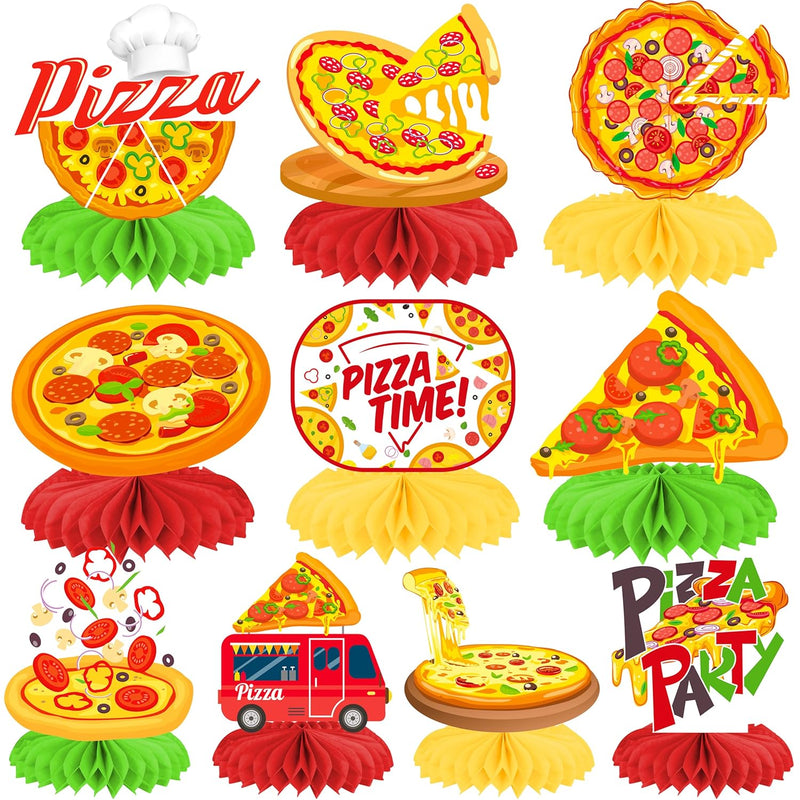 Pizza Party Honeycomb Centerpieces Pizza Table Decorations 11Pcs Pizza