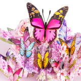 3D Bouquet Butterflys Pop Up Mothers Day Card, Teacher Appreciation Card, Handmade Flowers Box Greeting Cards With Note And Envelope For New Year Anniversary