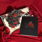 Gothic Black Rose 3D Greeting Card, Halloween Pop Up Card, Happy Halloween Birthday Card, Spooky Anniversary Cards For Wife Women, Goth Valentines Card