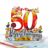Cutpopup Anniversary Card Pop Up, Wedding 3D Greeting Card (Happy 50Th Anniversary)