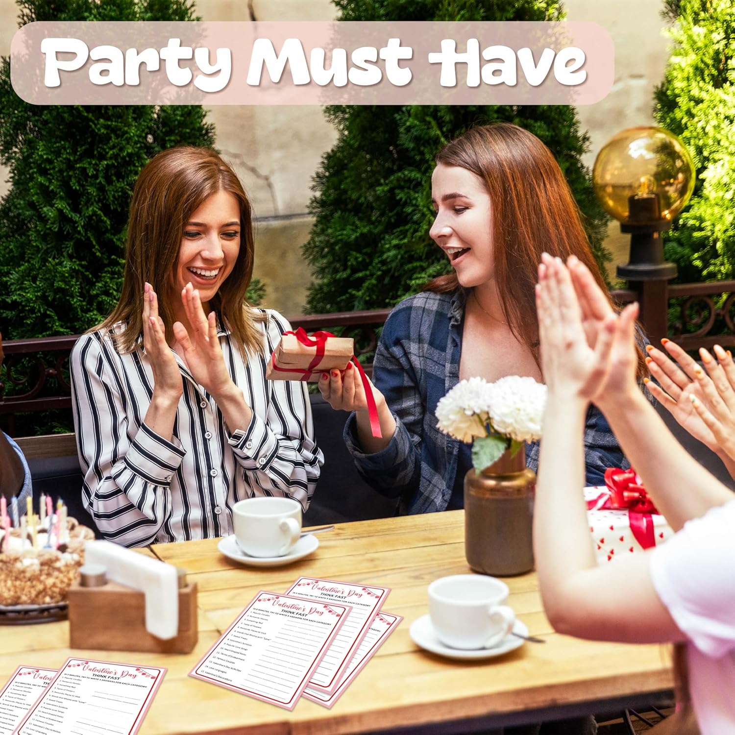 Valentines Think Fast Game Cards - Valentine'S Day Party Ice Breaker Game Party Favors - 25 Pcs Valentine'S Day Activity Group Card For Friends Family Colleague -A03