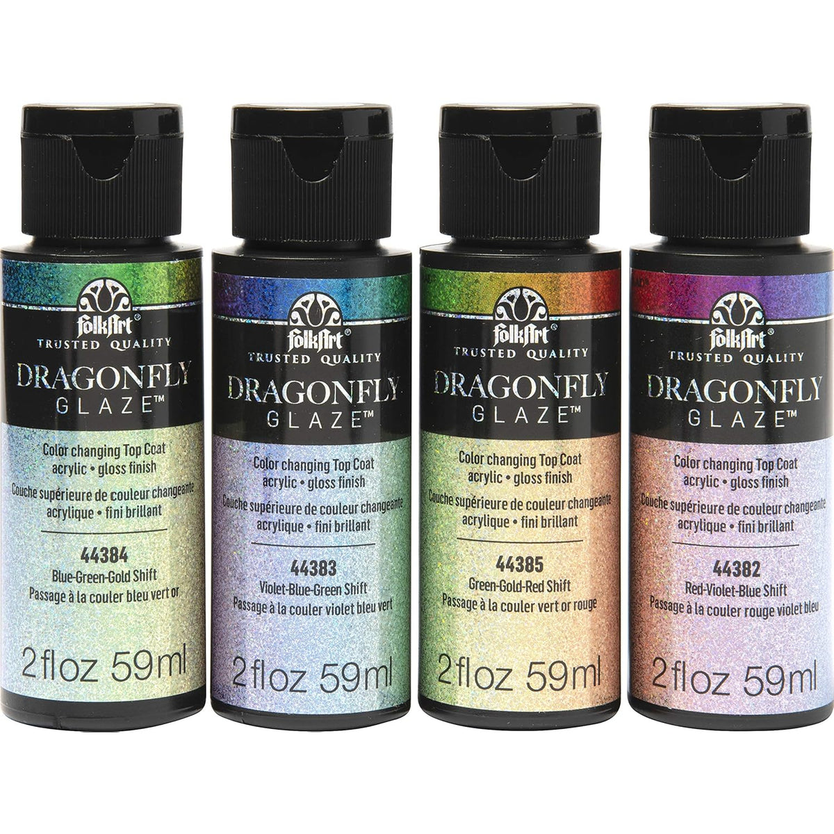 FolkArt Dragonfly Glaze Acrylic Paint, 2 Fl Oz (Pack of 4)