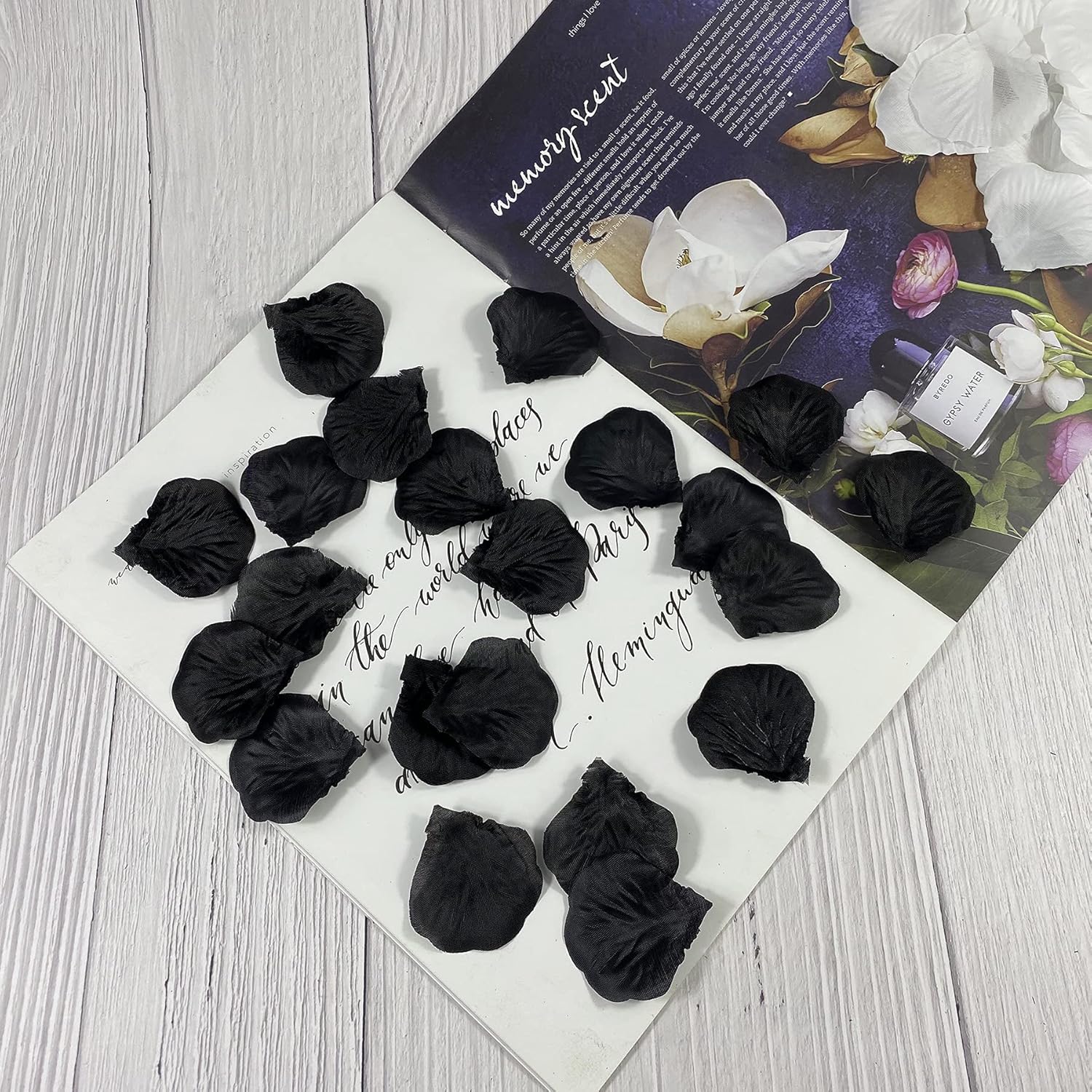 3000 Pieces Black Rose Petals Fake Artificial Flower Petals For Valentine Day,Wedding,Party Decoration,Romantic Night