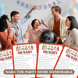 Christmas Baby Shower Games - Winter Festival Themed Gender Reveal Party Cards With Santa Gnomes Design, Holiday Party Supplies
