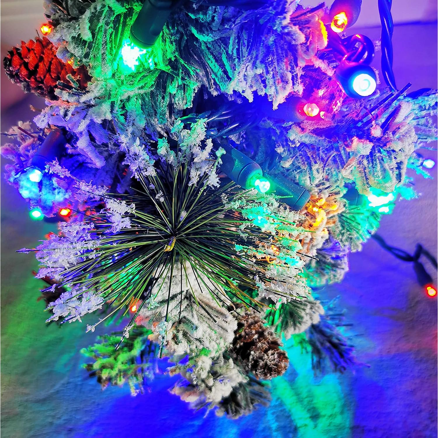 Christmas String Light 50 Multi-Colored 5Mm Led Mini Christmas Light, 120V Ul, Plug In Halloween Light Set 17Ft Green Wi