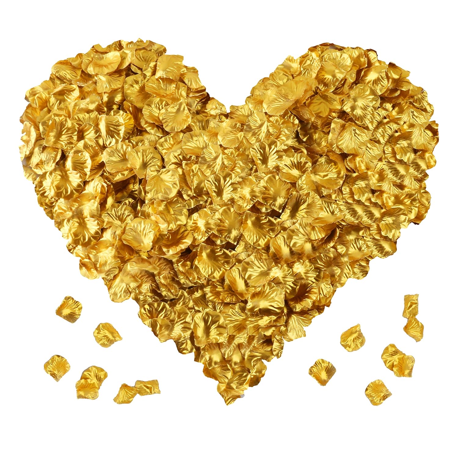 2000 Pcs Gold Silk Rose Petals,Artificial Flower Petals For Wedding,Romantic Night,Romantic Valentines Decor For Bedroom,Weddings,Party,Table,Dining Room,Proposal Anniversary Flower Decorations