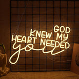 God Knew My Heart Needed You Neon Sign Dimmable Jesus LED Wall Decor for Church Bedroom